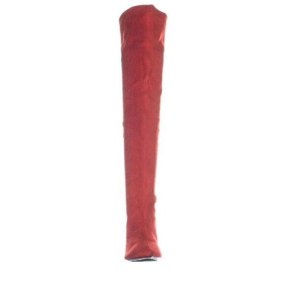 INC International Concepts BRIELLAF Fabric Point Toe Red Over The Knee Boots 6 - Picture 3 of 10